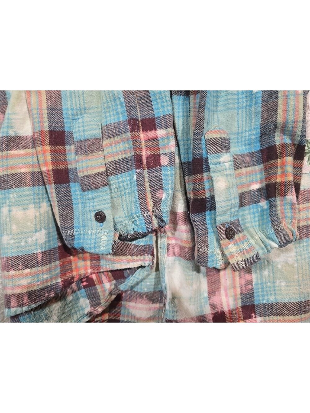 OOAK Upcycled Flannel Shacket Shirt Sarcastic Humor Smile Say God Bless XL - Picture 14 of 14